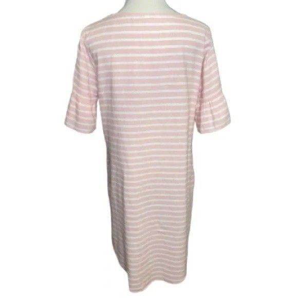 Love In women’s pink white stripe short-tail short sleeve dress Soft Girl Preppy - Picture 2 of 4